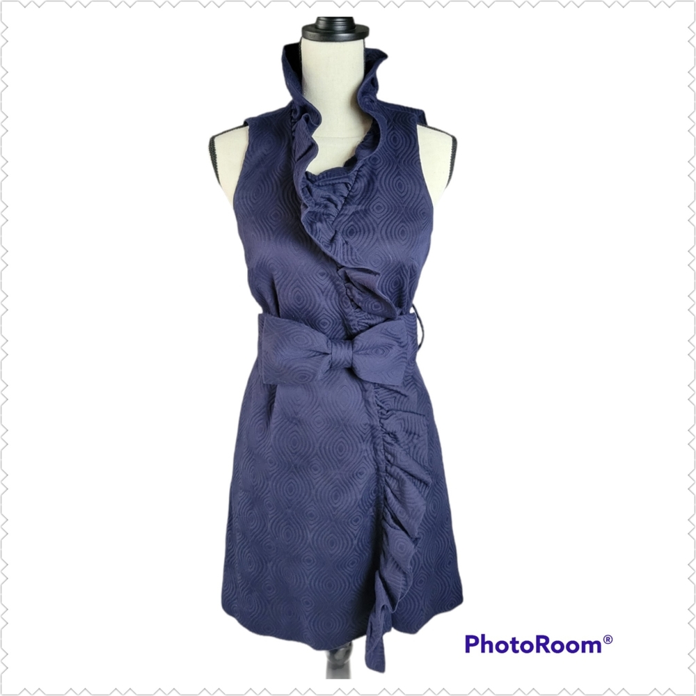 Milly of New York Belted/Bow Ruffle Dress, Size 4